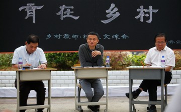 Alibaba founder and CEO Jack Ma, hailed as Asia's richest tech billionaire based on Forbes' 2016 list of 100 Richest in Tech, attends the opening of a rural school in Guiyang in western China. 