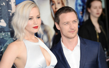 Jennifer Lawrence and James McAvoy attend a Global Fan Screening of 'X-Men Apocalypse' at BFI IMAX on May 9, 2016 in London, England.