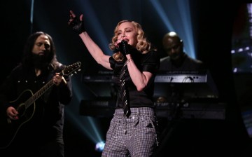Musical guest Madonna performs with The Roots at the Tonight Show starring Jimmy Fallon.