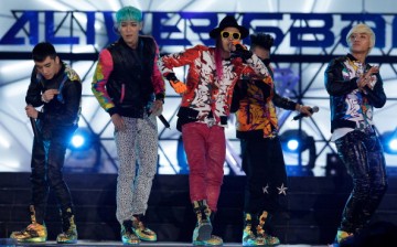 Seungri, G-Dragon, TOP, Taeyang and Daesung of Big Bang perform on the stage during a concert at the K-Collection In Seoul on March 11, 2012 in Seoul, South Korea.
