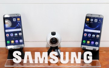 A view of the Samsung Galaxy S7 edge and Samsung Gear 360 on display at Samsung Creators Lab at Lollapalooza 2016 - Day 1 at Grant Park on July 28, 2016 in Chicago, Illinois.
