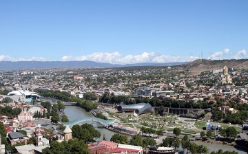 A view of Tbilisi, the capital city of Georgia, is seen in a photo taken of the city's central district.