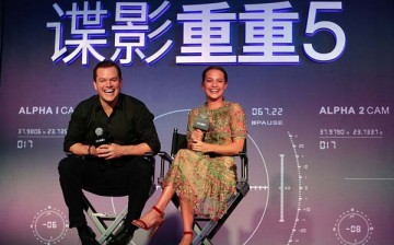 Matt Damon and Alicia Vikander attend the 'Jason Bourne' Press Conference at Phoenix Center in Beijing, China.