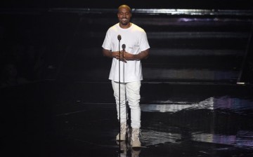 Kanye West gives a speech at the 2016 MTV Video Music Awards at Madison Square Garden.