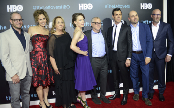  (L - R) David Lindelof, Amy Brenneman, Mimi Leder, Carrie Coon, Tom Perrotta, Justin Theroux, and Tom Spezialy attend HBO's 'The Leftovers' Season 2 Premiere during The ATX Television Festival at the