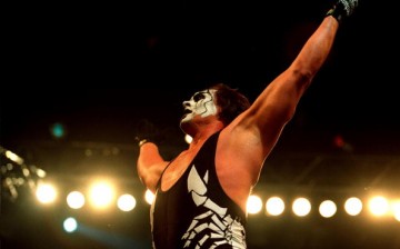Sting celebrates after defeating Mike Sanders after their bout at the World Chamionship Wrestling ''Thunder Down Under'' in Sydney, Australia. 