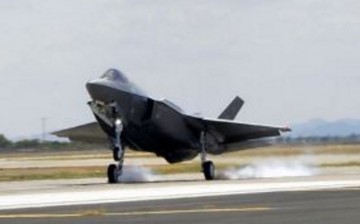 The USAF's 100th F-35 Lightning II lands at Luke Air Force Base in Arizona.