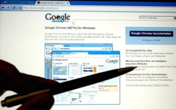 In this photo illustration Google's Chrome, Google Inc.'s new Web browser is displayed on a laptop.