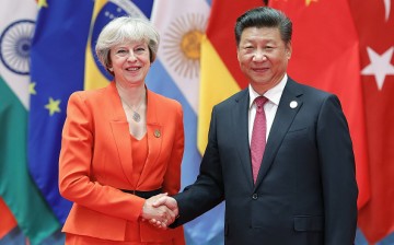 Chinese President Xi Jinping (right) shakes hands with British Prime Minister Theresa May during the G20 Summit on Sept. 4, 2016 in Hangzhou, China.