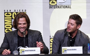 Jared Padalecki (L) and Jensen Ackles attend the 'Supernatural' Special Video Presentation And Q&A during Comic-Con International 2016 at San Diego Convention Center held on July 24, 2016.