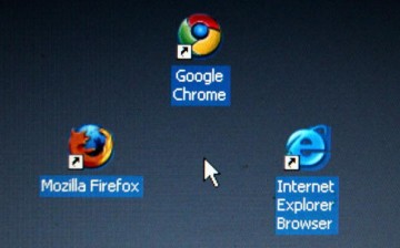 In this photo illustration Google's Chrome browser shortcut, Google Inc.'s new Web browser, is displayed next to Mozilla Firefox shortcut and Microsoft's Internet Explorer browser shortcut, on an laptop. 