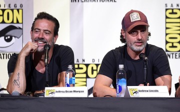 Actors Jeffrey Dean Morgan (L) and Andrew Lincoln attend AMC's 'The Walking Dead' panel during Comic-Con International 2016 at San Diego Convention Center on July 22, 2016 in San Diego, California. 
