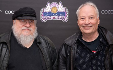 'Winds of Winter' writer George R. R. Martin and Joe Lansdale pose before SundanceTV's 'Hap & Leonard' Screening at the Jean Cocteau Theater on February 23, 2016 in Santa Fe, New Mexico. 