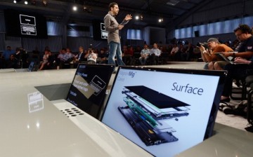 Panos Panay, General Manger of Surface, holds the tablet Surface by Microsoft during a news conference at Milk Studios in Los Angeles, California.The new Surface tablet has a 10.6 inch screen complete with cover that contains a full multitouch keyboard.