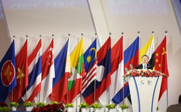 Jack Ma speaks before delegates of the 13th China-ASEAN Expo & China-ASEAN Business and Investment Summit (CAEXPO & CABIS) at Nanning International Convention and Exhibition Center on Sept. 11, 2016.