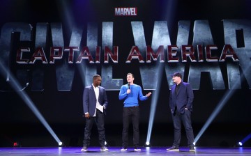 Actors Anthony Mackie, Chris Evans and Producer Kevin Feige of CAPTAIN AMERICA: CIVIL WAR took part today in 'Worlds, Galaxies, and Universes: Live Action at The Walt Disney Studios' presentation.