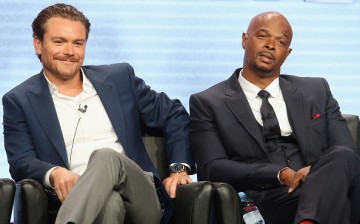 Actors Clayne Crawford and Damon Wayans speak onstage at the 'Lethal Weapon' panel discussion during the FOX portion of the 2016 Television Critics Association Summer Tour on Aug. 8.  