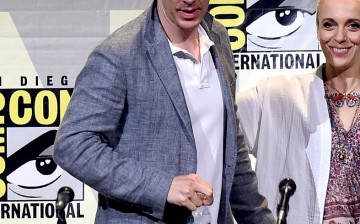 Benedict Cumberbatch (L) and Amanda Abbington attend the 'Sherlock' panel during Comic-Con International 2016 held on July 24, 2016 in San Diego, California.