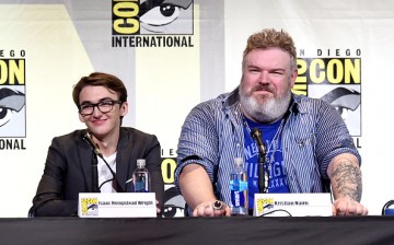 Actors Isaac Hempstead Wright (L) and Kristian Nairn attend the 'Game Of Thrones' panel during Comic-Con International 2016 at San Diego Convention Center on July 22, 2016 in San Diego, California.  