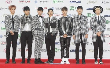 GOT7 arrive for the 24th Seoul Music Awards at the Olympic Park on January 22, 2015 in Seoul, South Korea.