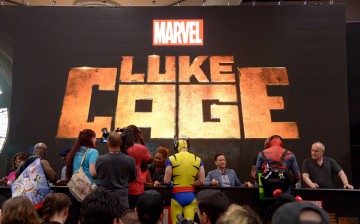Fans line up for autographs at Netflix/Marvel's 'Luke Cage' panel during Comic-Con International 2016 at San Diego Convention Center on July 21, 2016 in San Diego, California