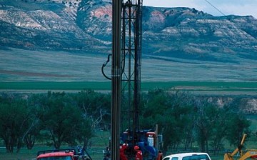Methane drilling rig in the USA.