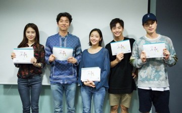 (L-R) Actors Yoo In-Na, Gong Yoo, Kim Go-Eun, Yook Sung-Jae, Lee Dong-Wook attend the first script reading session of tvN's 'The Lonely, Shining Goblin.'
