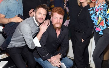 Steven Yeun, Ross Marquand, Norman Reedus, Chris Hardwick, Michael Cudlitz, Danai Gurira, Jeffrey Dean Morgan, Gale Ann Hurd and Sonequa Martin attend AMC presents 'The Walking Dead' at New York Comic Con at The Theater at Madison Square Garden on October