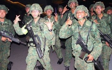 Singapore Army infantry in Australia.   