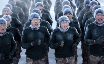 Young Chinese soldiers in training.     