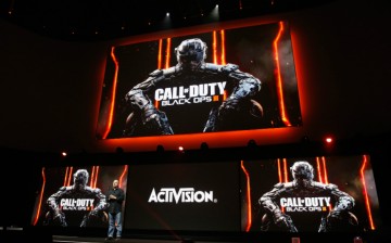 Treyarch's Game Designer Director, David Vonderhaar introduces 'Call of Duty Black Ops 2' during the Sony E3 press conference at the L.A. Memorial Sports Arena on June 15, 2015 in Los Angeles, California.