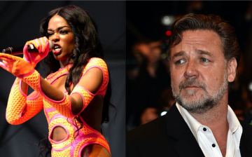 Azealia Banks (L) performs during 2013 Governors Ball Music Festival and Russell Crowe at the 'The Nice Guys' Premiere during the 69th annual Cannes Film Festival.
