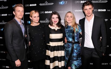  (L-R) Jake Abel, Diane Kruger, Stephenie Meyer, Saoirse Ronan and Max Irons attend The Cinema Society and Jaeger-LeCoultre Hosts A Screening Of 'The Host' at Tribeca Grand Hotel on March 27, 2013 in New York City.