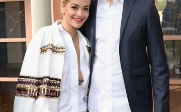 Singer/songwriter Rita Ora and DJ/producer Calvin Harris attend the Roc Nation Pre-GRAMMY Brunch Presented by MAC Viva Glam at Private Residence on January 25, 2014 in Beverly Hills, California. 