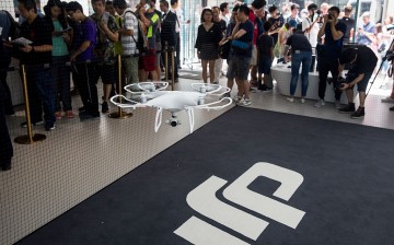 DJI, one of the fastest growing drone producers in China, demonstrates its product in its Hong Kong flagship store.