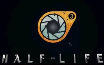 A projected Half LIfe 3 logo.