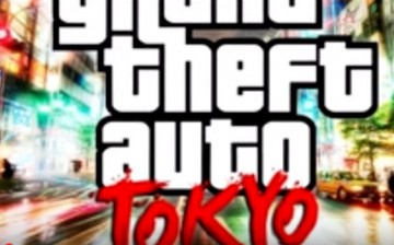 'GTA 6' Grand Thef Auto: Tokyo a logo projected online.