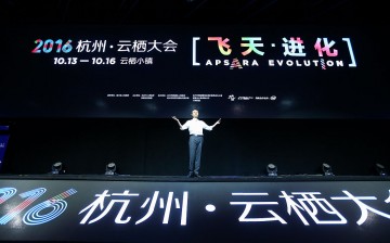 Alibaba founder and executive chairman Jack Ma delivers a speech at the opening of the Computing Conference 2016 at Hangzhou Yunqi Cloud Town International Expo Centre on Oct. 13 in Hangzhou.
