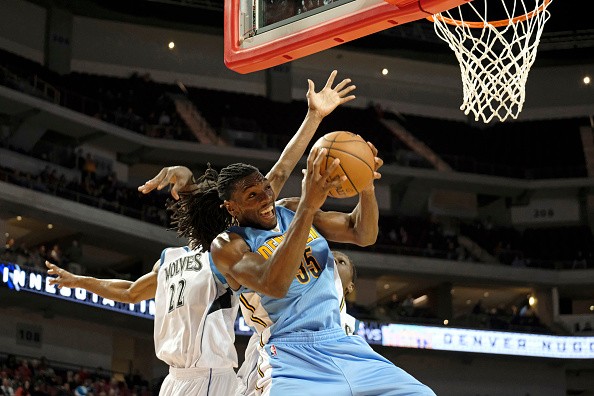 The Nuggets could trade Kenneth Faried to the Spurs for LaMarcus Aldridge. 

