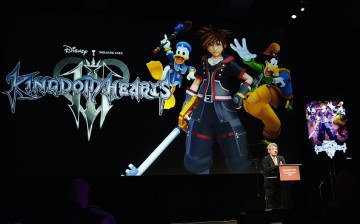 Game producer Shinji Hashimoto introduces 'Kingdom Hearts 3' during the Square Enix press conference at the JW Marriott on June 16, 2015 in Los Angeles, California. 