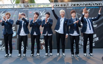 BTS attends KCON 2014 - Day 2 at the Los Angeles Memorial Sports Arena on August 10, 2014 in Los Angeles, California. 