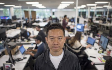 Jia Yueting, chief executive officer of LeEco Global Group, poses for a picture at the company's headquarters in San Jose, California.