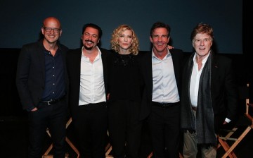 Moderator Logan Hill, director James Vanderbilt, Cate Blanchett, Dennis Quaid and Robert Redford attend a panel discussion following the official Academy Screening of TRUTH.