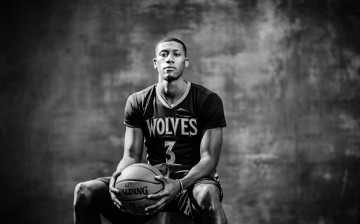 Kris Dunn of the Minnesota Timberwolves poses for a portrait during the 2016 NBA Rookie Photoshoot at Madison Square Garden Training Center.