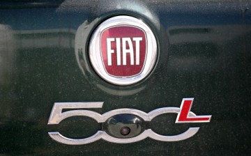 The Fiat logo is displayed on a Fiat 500L at Fiat of San Francisco on March 17, 2014 in San Francisco, California. 