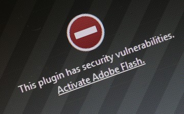 A window on the Mozilla Firefox browser shows the browser has blocked the Adobe Flash plugin from activating due to a security issue on July 14, 2015 in Berlin, Germany. 