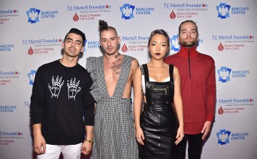Joe Jonas, Cole Whittle, JinJoo Lee and Jack Lawless of the band DNCE attend T.J. Martell Foundation's.