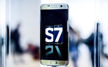 A Samsung Galaxy S7 is seen during its worldwide unveiling on February 21, 2016 in Barcelona, Spain.
