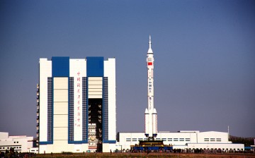 The Shenzhou 11 manned spacecraft at the Jiuquan Satellite Launch Center.