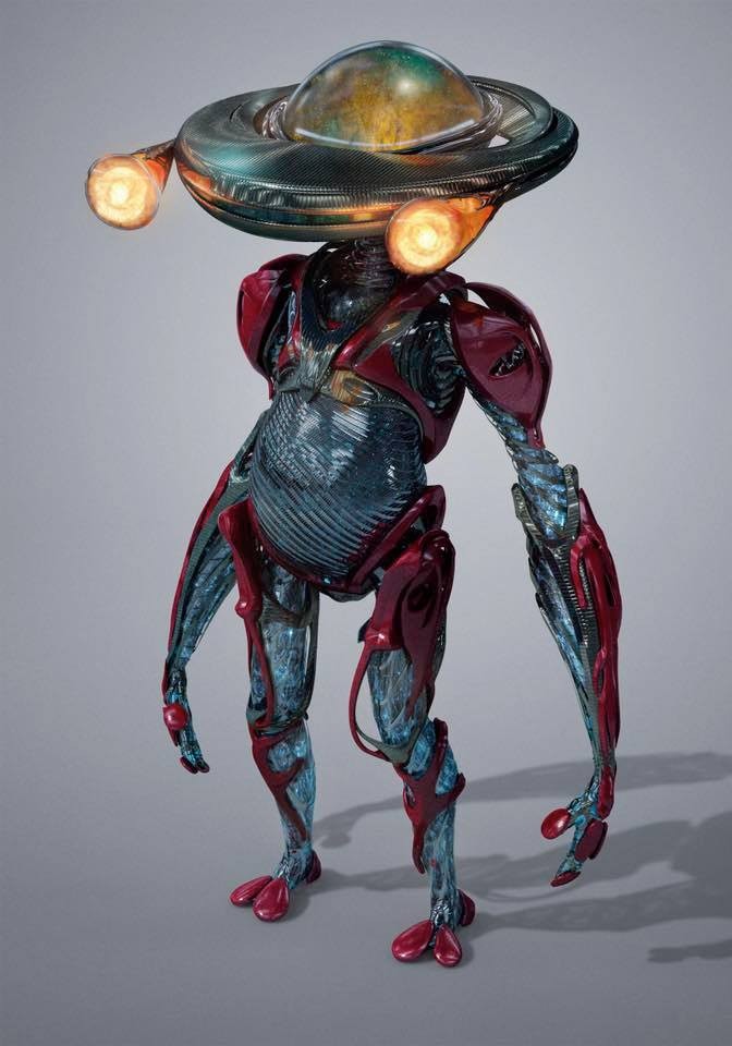 Concept art of Alpha 5 in the 'Power Rangers' movie